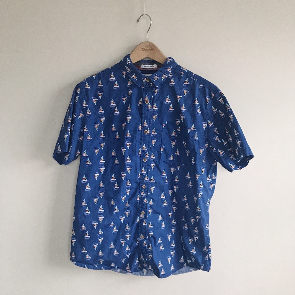 Blue boat button up
